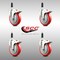 Service Caster 5 Inch 316SS Red Poly Swivel 7/8 Inch Expanding Stem Caster Set Lock Brake SCC-SS316TTLEX20S514-PPUB-RED-78-4 - alternate 3